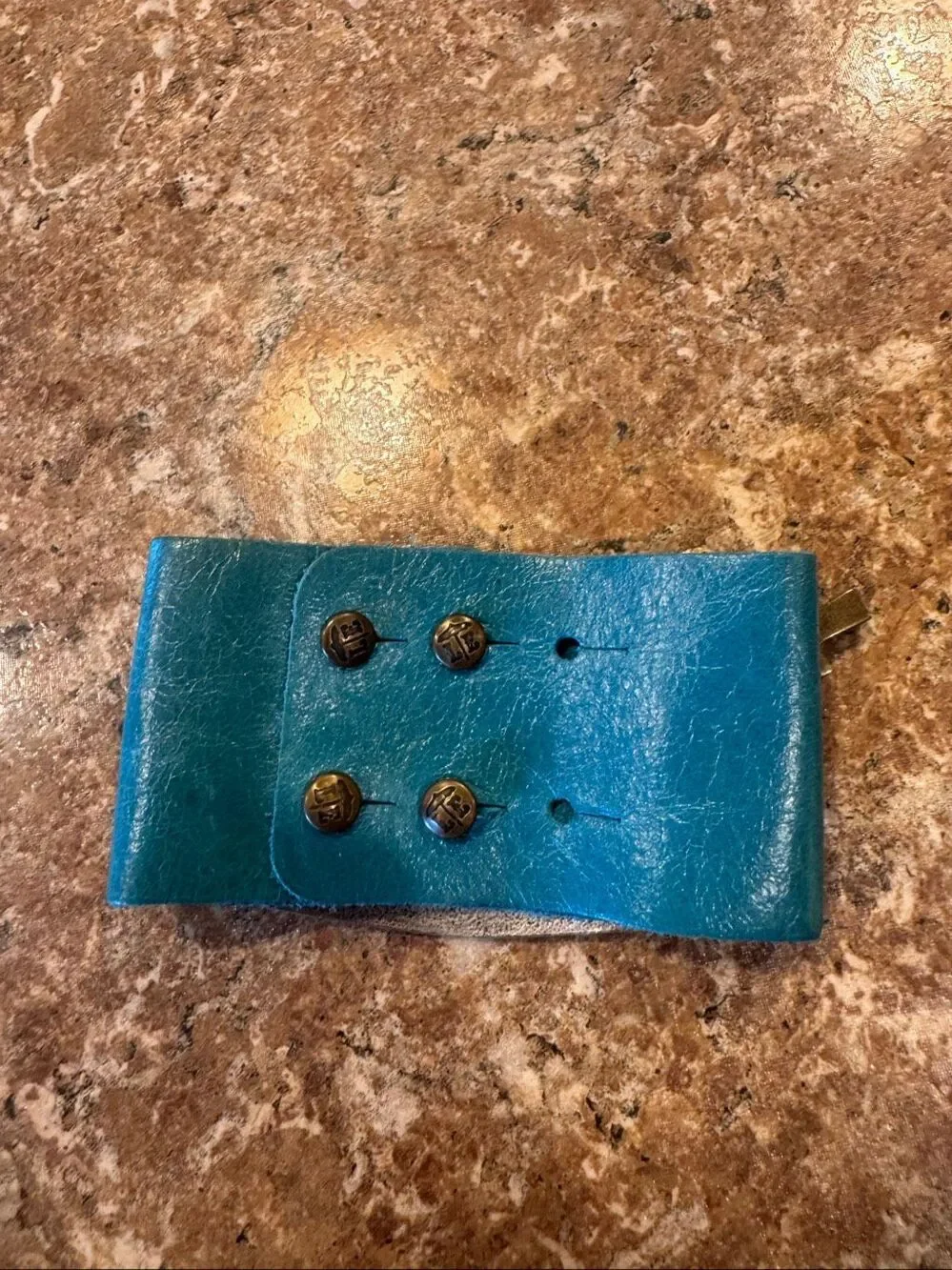 Turquoise Leather Cuff Bracelet Mark Twain Quote Peace Cross Charm Adjustable